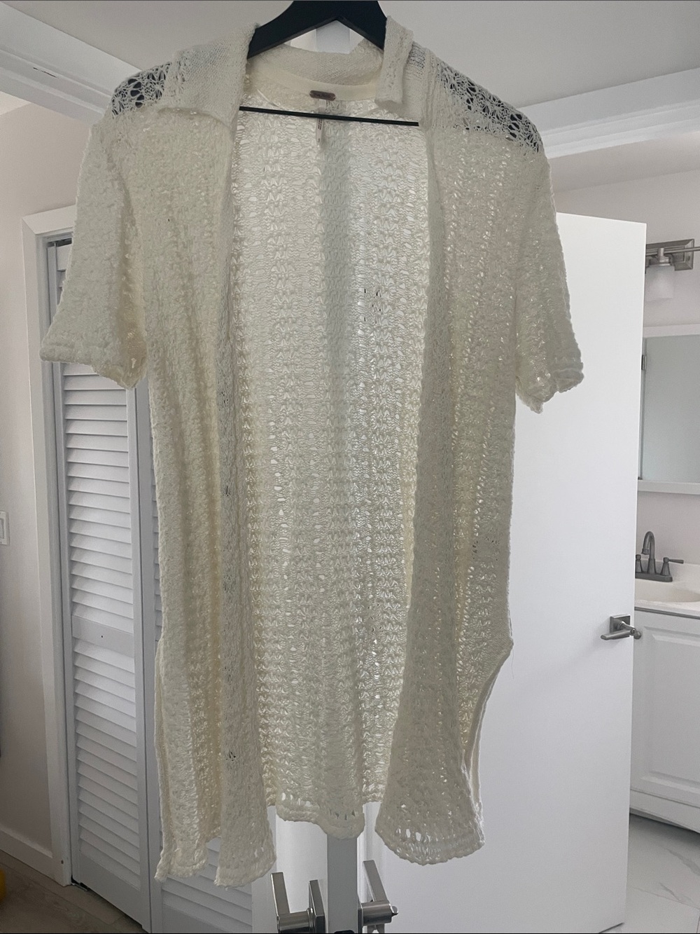 Free People Cream Open-Knit Cardigan - Picture 7 of 8